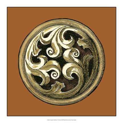 Framed Graphic Medallion V Print