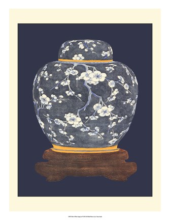 Framed Blue &amp; White Ginger Jar I Print