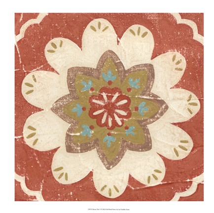 Framed Rustic Tiles V Print