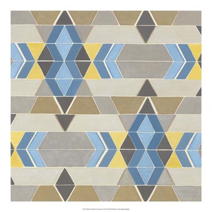 Framed Blue and Yellow Geometry II Print