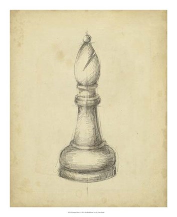 Framed Antique Chess II Print