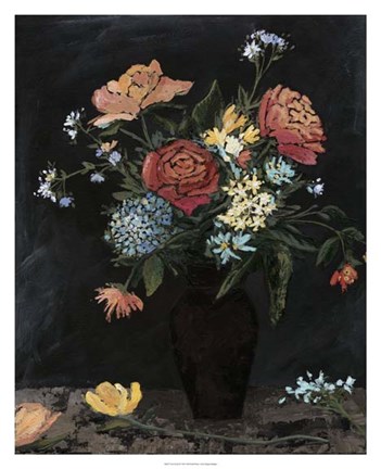 Framed Noir Floral II Print