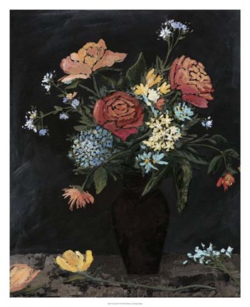 Framed Noir Floral II Print