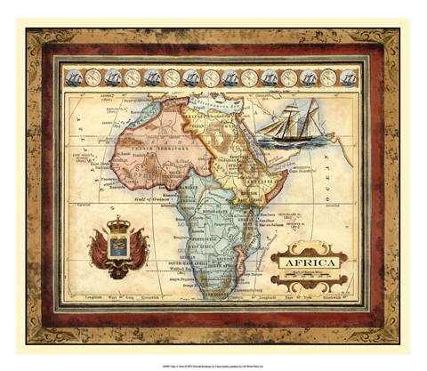 Framed Map of Africa Print