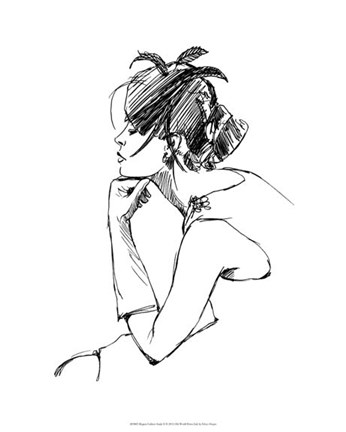 Framed Elegant Fashion Study II Print