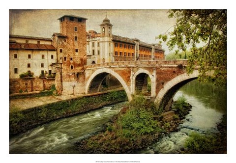 Framed Looking West at Ponte Fabricio Print