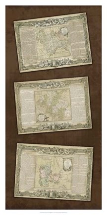 Framed Weathered Maps II Print