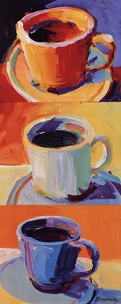 Framed Three Cups o' Joe I Print