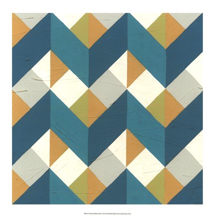 Framed Chevron Illusion III Print