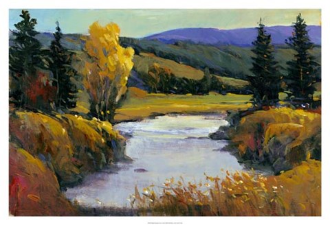 Framed Purple Mountain View I Print