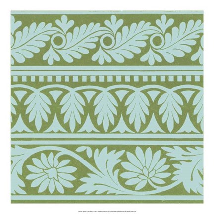 Framed Spring Leaf Motif I Print