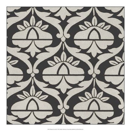 Framed Black &amp; Tan Tile II Print