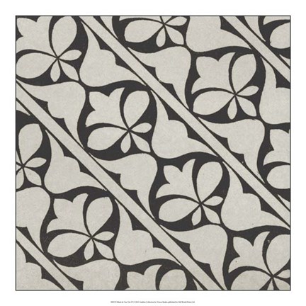 Framed Black &amp; Tan Tile IV Print