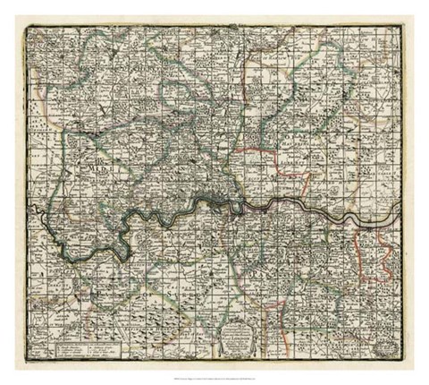 Framed Towns and Villages of London Print