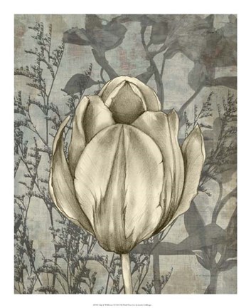 Framed Tulip &amp; Wildflowers I Print
