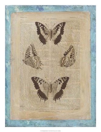 Framed Bookplate Butterflies II Print