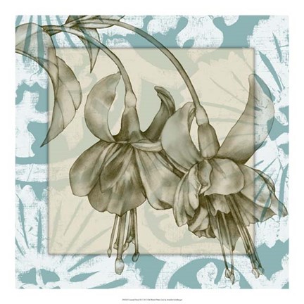 Framed Coastal Floral II Print
