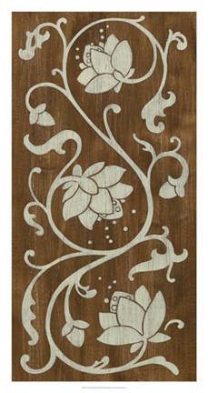 Framed Faux Bois Floral II Print