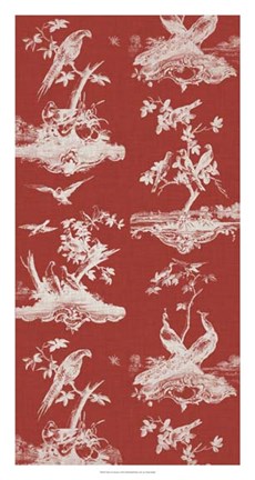 Framed Toile in Crimson Print