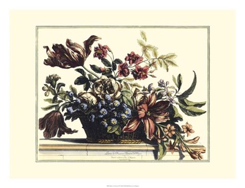 Framed Basket of Flowers II Print