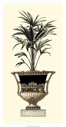 Framed Elegant Urn with Foliage I Print