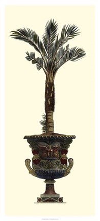 Framed Elongated Potted Palm I Print