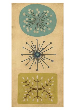 Framed Starburst Trio I Print