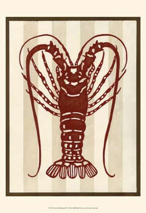 Framed Sea Life Silhouette IV Print