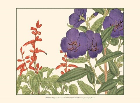 Framed Small Japanese Flower Garden VI Print