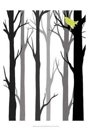 Framed Forest Silhouette II Print