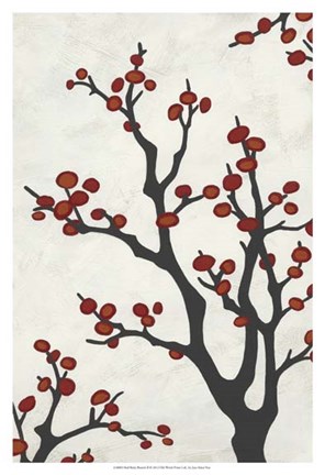 Framed Red Berry Branch II Print