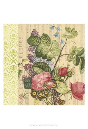 Framed English Garden Bouquet III Print