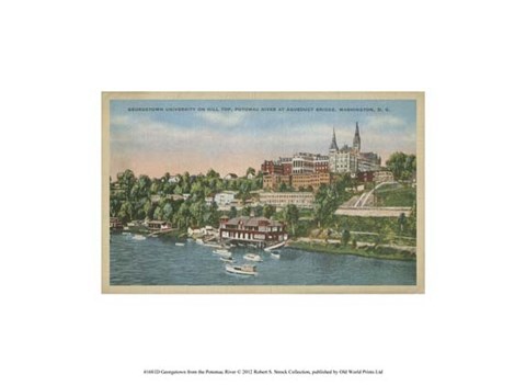 Framed Georgetown from the Potomac River Print