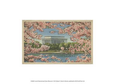 Framed Lincoln Memorial &amp; Cherry Blossoms Print