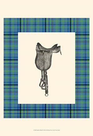 Framed Saddle and Plaid IV Print