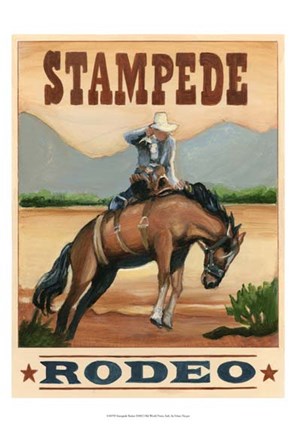 Framed Stampede Rodeo Print