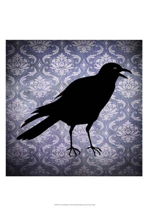 Framed Crow &amp; Damask Print