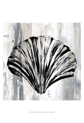 Framed Black Shell I Print