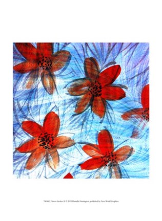 Framed Flower Strokes II Print