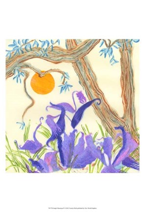 Framed Jungle Monotype IV Print