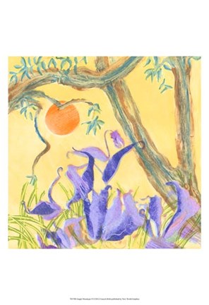 Framed Jungle Monotype VI Print