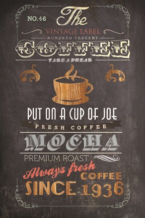 Framed Coffee Menu I Print