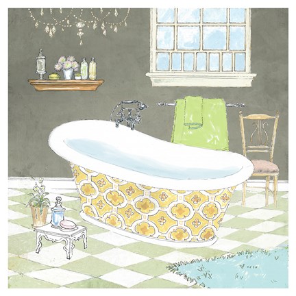 Framed Gold Bath I - Mini Print