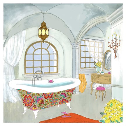 Framed Moroccan Bath II - Mini Print