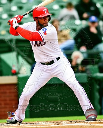 Framed Elvis Andrus in Action 2013 Print