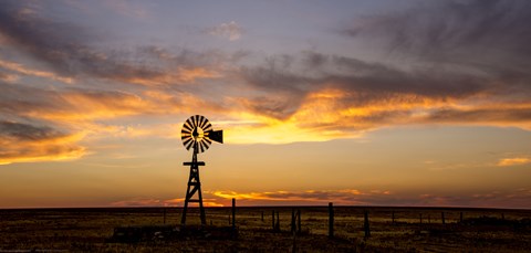 Framed Plains Windmill Print
