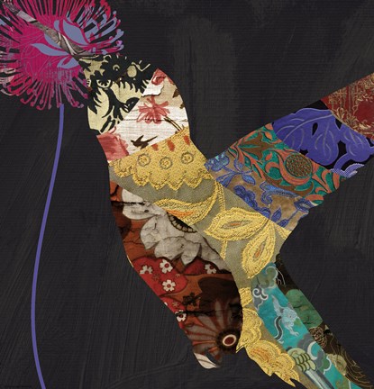 Framed Hummingbird Brocade II Print