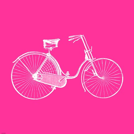 Framed Pink Bicycle Print