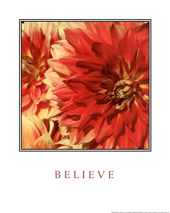Framed Believe Flowers Print