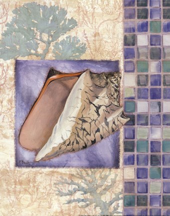 Framed Mosaic Shell Collage III - mini Print